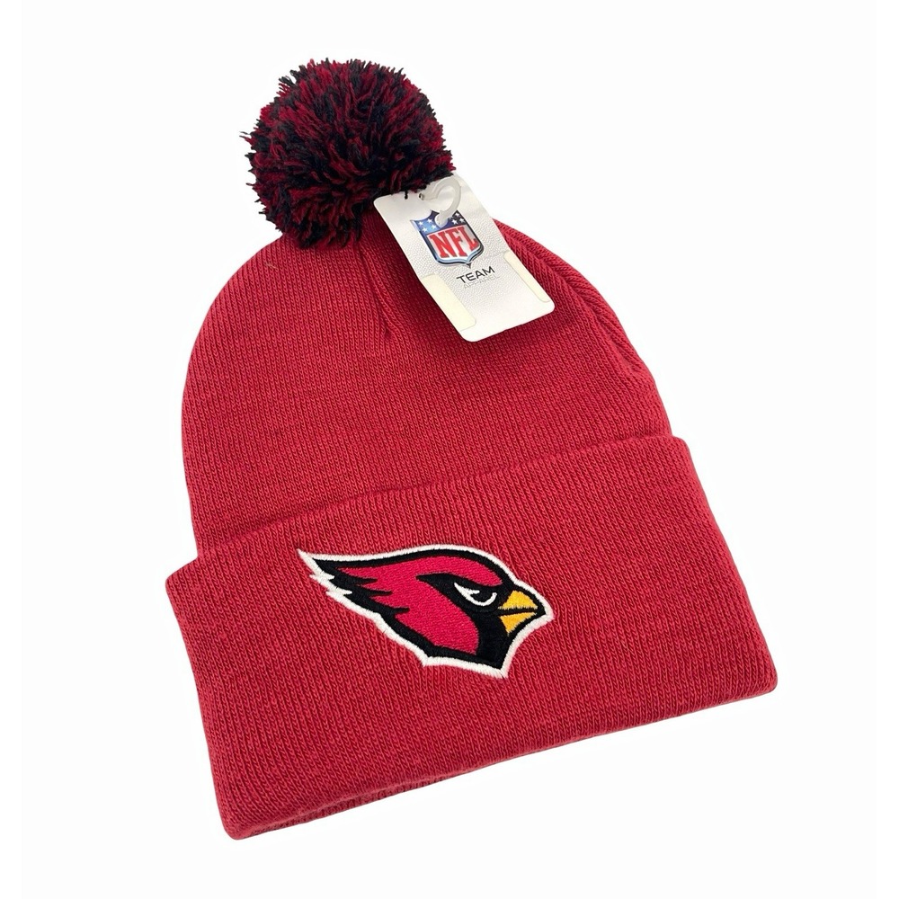 Arizona Cardinals NFL Beanie Pom Pom Cuffed Knit Winter Hat Red NWT One Size